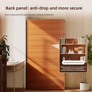 Estantería de pie para materiales en rollo con divisiones ajustables y diseño que se adapta a la pared para sala de estar, dormitorio u oficina - Librería sencilla - Product Image 2