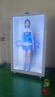 Boîte d'affichage LCD transparente de 65 pouces avec vitrine tactile interactive, écran d'affichage publicitaire transparent