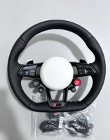 Volant en cuir pleine fleur de haute qualité pour Audi avec bouton de démarrage/arrêt à une touche, accessoire de modification de volant sport
