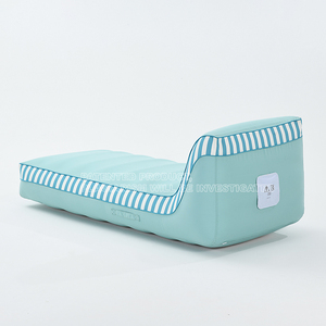 Chaise longue gonflable de luxe sur mesure OEM avec housse en tissu, canapé-lit gonflable de plage, chaise longue flottante pour le soleil - Product Image 4