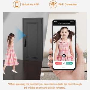 Serrure intelligente d'extérieur Tuya pour porte en acier double face avec connectivité WiFi empreinte digitale et carte mémoire mot de passe avec poignée - Product Image 3