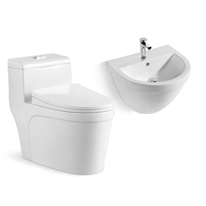 ตลาดอเมริกันมาตรฐาน Siphonic ห้องน้ำโคโมหนึ่งชิ้นห้องสุขาที่มีอ่างล้างมือ - Product Image 5