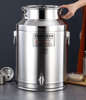 Fût de stockage scellé en acier inoxydable 304 de qualité alimentaire, capacité 5L-125L, vente en gros pour fabricants, fût à lait