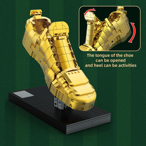 Adorno Creativo del Premio Bota de Oro del <span class=keywords><strong>Campeonato</strong></span> <span class=keywords><strong>Mundial</strong></span> de Fútbol, Modelo de Bloques de Construcción de la Copa Hércules, Set de Juguetes de Fútbol para Regalo - Product Image 3