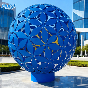 Grande boule en métal poli pour décoration de jardin, sculpture de boule creuse en acier inoxydable - Product Image 3