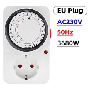 Temporizador Inteligente Cíclico <span class=keywords><strong>de</strong></span> 24 Horas HOT24, Enchufe EU/US/UK, Programable, Apagado Automático Mecánico, Protección Contra Sobrecarga, 16A - Product Image 1