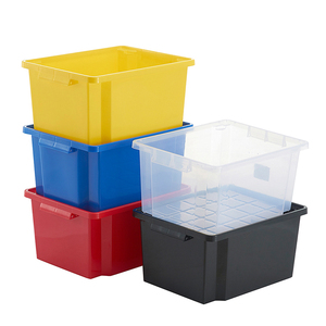 Stackable Storage Crates Plastic Hotsale 25l Waterproof Stackable Heavy Duty Plastic Storage Crates