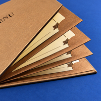 Porte-menu en cuir PU personnalisé, dossier de menu de restaurant à couverture rigide, couverture de menu multi-pages pour hôtel, café, restaurant occidental