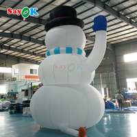 Décorations de Noël gonflables géantes en forme de bonhomme de neige pour l'extérieur avec éclairage LED
