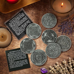 Rey Salomón Premium aleación <span class=keywords><strong>de</strong></span> bronce esmalte duro Ritual talismán Júpiter amuleto moneda símbolos sagrados protección riqueza meditación - Product Image 2