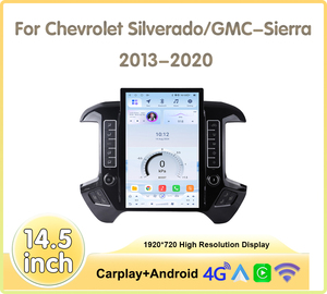 Navigation GPS de voiture à écran vertical de style Tesla 14.5 ''pour Chevrolet Silverado GMC <span class=keywords><strong>Sierra</strong></span> 2013-2020 Radio stéréo Android CarPlay - Product Image 2