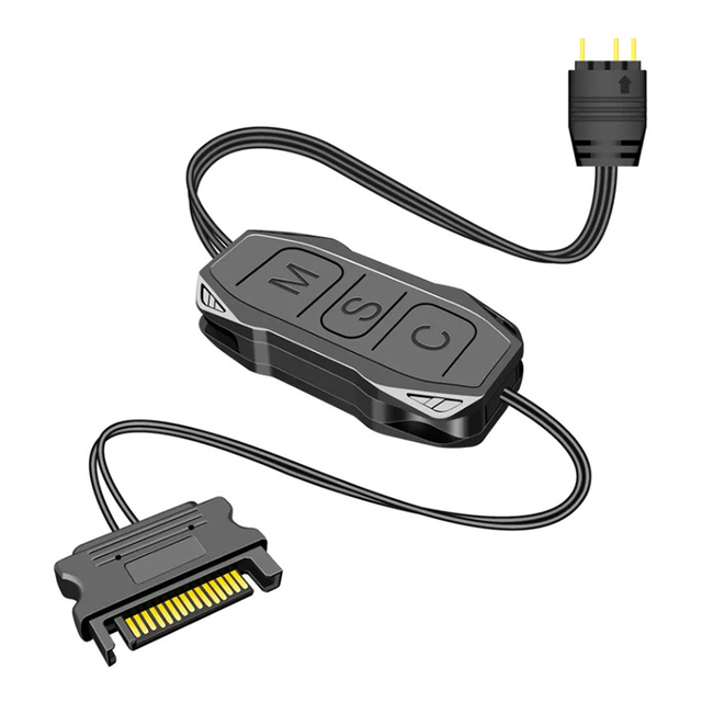 JERTECH Factory Hot Selling PC Gaming Computer Accessories 5V 3pin Extension Cable Mini Control HUB RGB SATA ARGB Controller
