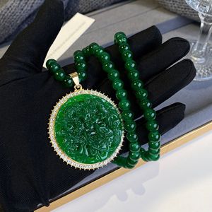 <span class=keywords><strong>Collar</strong></span> de Buda Maitreya minimalista largo <span class=keywords><strong>esmeralda</strong></span> de cristal Premium para mujer Cadena de suéter <span class=keywords><strong>con</strong></span> accesorios de circón de aleación - Product Image 4
