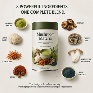 Matcha con Hongos para tu Ritual Matutino y Concentración en la Oficina, Matcha con 8 Hongos Funcionales + Espirulina <span class=keywords><strong>Azul</strong></span> - Product Image 3