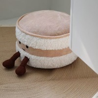 Peluche en forme de pain 3D super douce et mignonne avec visage souriant et jambes brunes, vente en gros d'usine ODM
