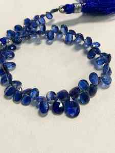 Perles de pierre de cyanite naturelle bleue facettée en forme de poire, qualité AAAAA, 8 pouces, super scintillantes, 4,5 mm de long, 10 mm de large, pour bijoux DIY - Product Image 5