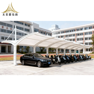 Copertura PVDF in PTFE da esterno di alta qualità struttura a membrana di trazione tenda impermeabile tettoia auto tenda parcheggio - Product Image 5