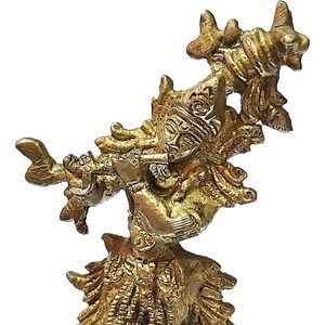 PARIJAT Artisanat Sculpture En Laiton Radha Krishna Statue Divine pour Amour Dieu Déesse Symbole pour La Décoration Intérieure Cadeau Article - Product Image 2
