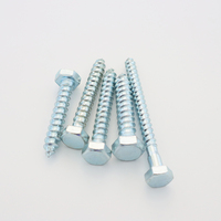High Toughness Hex Lag Screw Carbon Steel Metric Zinc Plated Grade 4.8 6.8 Strong Pull Resistance Not Easy Deform Threaded