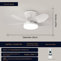 Ventilateur de plafond moderne en métal avec pales en forme de feuille pour enfants, moteur AC, 42/48 pouces, LED, pour salle de bain, télécommande, 6 vitesses, 5 pales, intensité variable