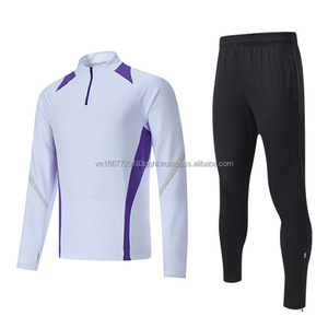 Conjunto de Uniforme Deportivo de Fútbol Personalizable con Etiqueta Tejida y Logotipo Impreso, Media Cremallera, Manga Larga, Transpirable, para Adultos y Niños - Product Image 5