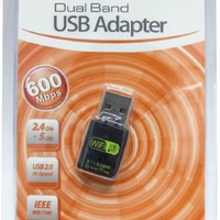 Adaptador WiFi USB Externo de Doble Banda RTL8821CU de 600Mbps con Antena de 2dBi, Tarjeta de Red Inalámbrica Multi-OS sin Controlador para Laptop