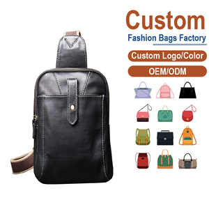 Sac de poitrine pour homme en cuir grainé avec fermoir en laiton |   Fabrication sur mesure OEM/ODM pour les marques de streetwear et de technologie - Product Image 2