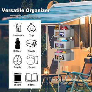 Foldable 6 Tier Shelf Hanging Closet Organizer, 6 Shelves Closet Hanging Shelf with 2 Sturdy <b>Hooks</b> for Storage - Product Image 5