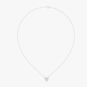 Pendentif en forme de cœur avec diamant, plaqué or 18 carats et rhodium, bijou en diamant de laboratoire, cadeau - Product Image 4