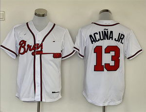 Camiseta de Hombre del Estadio Atlanta City Connect 2026, Número 13 # Acuna Jr 23 # Harris 27 # Riley 28 # Camiseta de Béisbol Americana Cosida Olson 10Jones - Product Image 4
