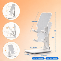 Support de téléphone pliable en alliage à hauteur réglable Support mobile flexible antidérapant à 360 degrés pour tablette de bureau Compatible avec iPad