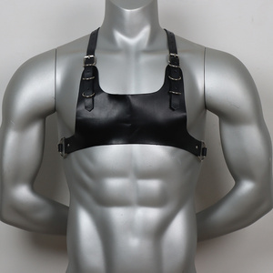 Correas ajustables Estilo gótico punk Arnés de cuero para hombre Cinturones Venta directa de fábrica Tirantes corporales sexy Equipo de bondage - Product Image 3