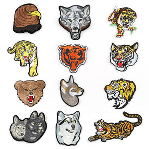 งานปักด้วยคอมพิวเตอร์, ป้ายดอกไม้, เครื่องประดับเสื้อผ้า, สัตว์, เสือ, สุนัข, สติ๊กเกอร์ติด, สติ๊กเกอร์ผ้าปัก DIY - Product Image 1