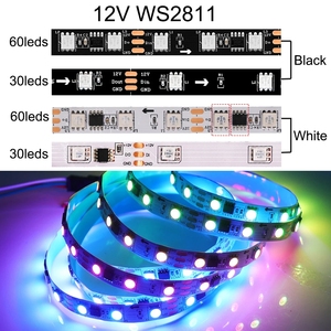 IP65 <span class=keywords><strong>LED</strong></span> Strip ánh sáng DC12V ws2811 5050 <span class=keywords><strong>RGB</strong></span> Màu trắng trắng trắng đen PCB Trắng PCB <span class=keywords><strong>LED</strong></span> Strip địa chỉ kỹ thuật số dải - Product Image 3