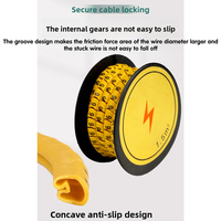 Marqueur de câble en PVC de 0 à 9, jaune, EC-0/1/2/3/J, résistant à la chaleur, enroulement en spirale, identificateur de câble flexible, accessoires de câblage