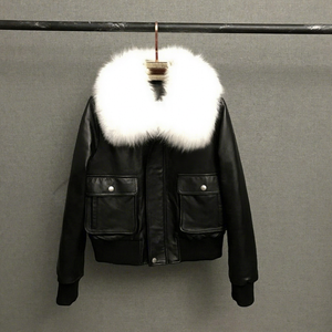 2025 New Winter Collection Korean-Style Short Leather <b>Jackets</b> Fur-Collar Cotton Denim Women's Down-Filled Slim-Fit Coats Warmed - Product Image 1