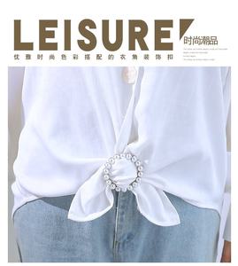 Imitation Perle Strass Boucles Vêtements <span class=keywords><strong>Ourlet</strong></span> un Coin d'un Vêtement Noeud le Noeud Polyvalent Mode Crochets Boucle Circulaire - Product Image 4