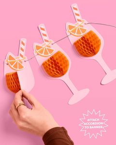Bannière accordéon 'Spritz', 'Dernier Spritz en tant que future mariée', 'Un Spritz de plus en âge pour un anniversaire', 'Fête prénuptiale', 'Été italien', Orange, Rose - Product Image 5