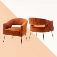 Tissu d'ameublement d'intérieur au design de luxe personnalisé Fauteuils d'appoint de loisirs Fauteuil en velours pour le salon