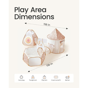 2-इन-1 बच्चों के प्ले टेंट और फोल्डेबल सुरंग के लिए स्टोरेज बैग के साथ फोल्डेबल सुरंग - Product Image 5