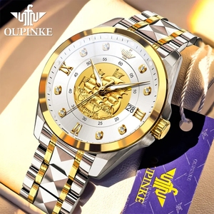 Montre homme OUPINKE 3302, luxe, haute qualité, mécanique, acier tungstène, étanche 50m, cadeau pour homme, montre porte-bonheur - Product Image 1