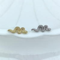Calendo nuevo 14K oro sólido serpiente extremo sin rosca con pasador de acero inoxidable Conch Daith Piercing pendiente Top Piercing joyería