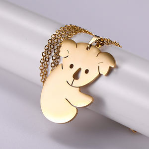 <span class=keywords><strong>Koala</strong></span> lindo collar de las mujeres de oro de acero inoxidable de oro collar de la joyería de moda <span class=keywords><strong>Koala</strong></span> colgante collares Unisex regalo - Product Image 3