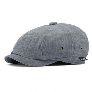 Summer Breathable Vintage British Beret <b>Hat</b> <b>for</b> Men Daily Casual Solid Color 8 Panels Newsboy <b>Hat</b> - Product Image 5