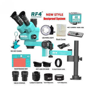 RF4防滴デザイン顕微鏡6.5-55X USB 4Kカメラ三目ステレオ顕微鏡PCBはんだ修理顕微鏡 - Product Image 3