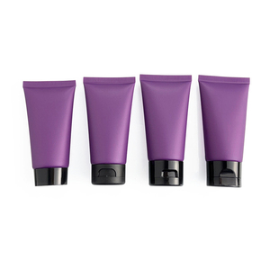 Custom Logo 50g 50ml Empty Plastic Lotion Tubes Custom Scrub Facial Cleanser Lotion Tube Flip Cap Cosmetic Purple Lotion Tube - Product Image 1