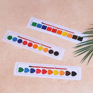 Set di 10 Colori di Acquerelli Solidi per Bambini, Set di Pigmenti per Pittura in Forme a Cuore, Rotonde e Quadrate - Product Image 1