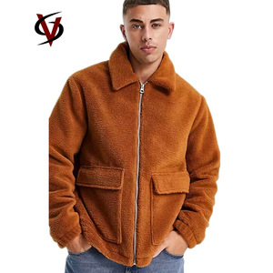 Giacca Shacket in Pile con Logo Ricamato Personalizzato per Uomo - Product Image 1