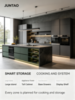 Lemari Dapur & Pintu Lemari Kayu Solid Oak Modern Buatan Khusus Kustomisasi Seluruh Rumah Lemari Dasar
