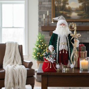 Figurine <span class=keywords><strong>de</strong></span> Père Noël en feutre vintage personnalisée pour la ferme - Product Image 1